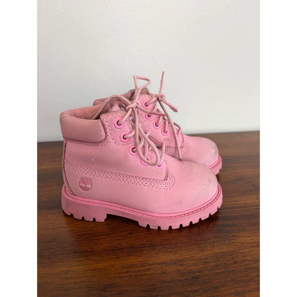 Timberland Premium Toddler Size Pink Classic Waterproof Leather Boots